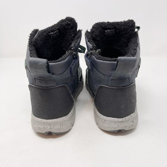 Geox Boys 4 Amphibiox Flexper Ankle Snow Boots Navy Blue Dark Green Breathable - Picture 4 of 12